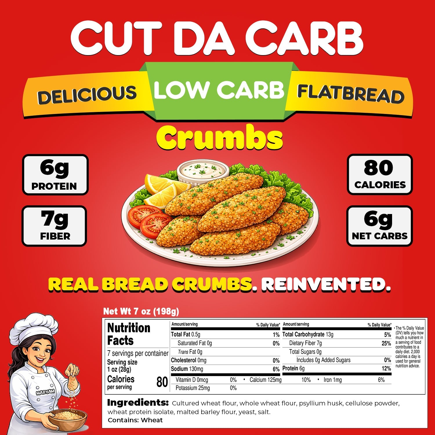 Cut Da Carb Flatbread Crumbs lifestyle image