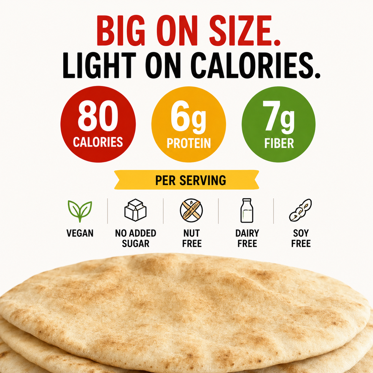 Cut Da Carb Jumbo Thin Pita Bread 24-Pack