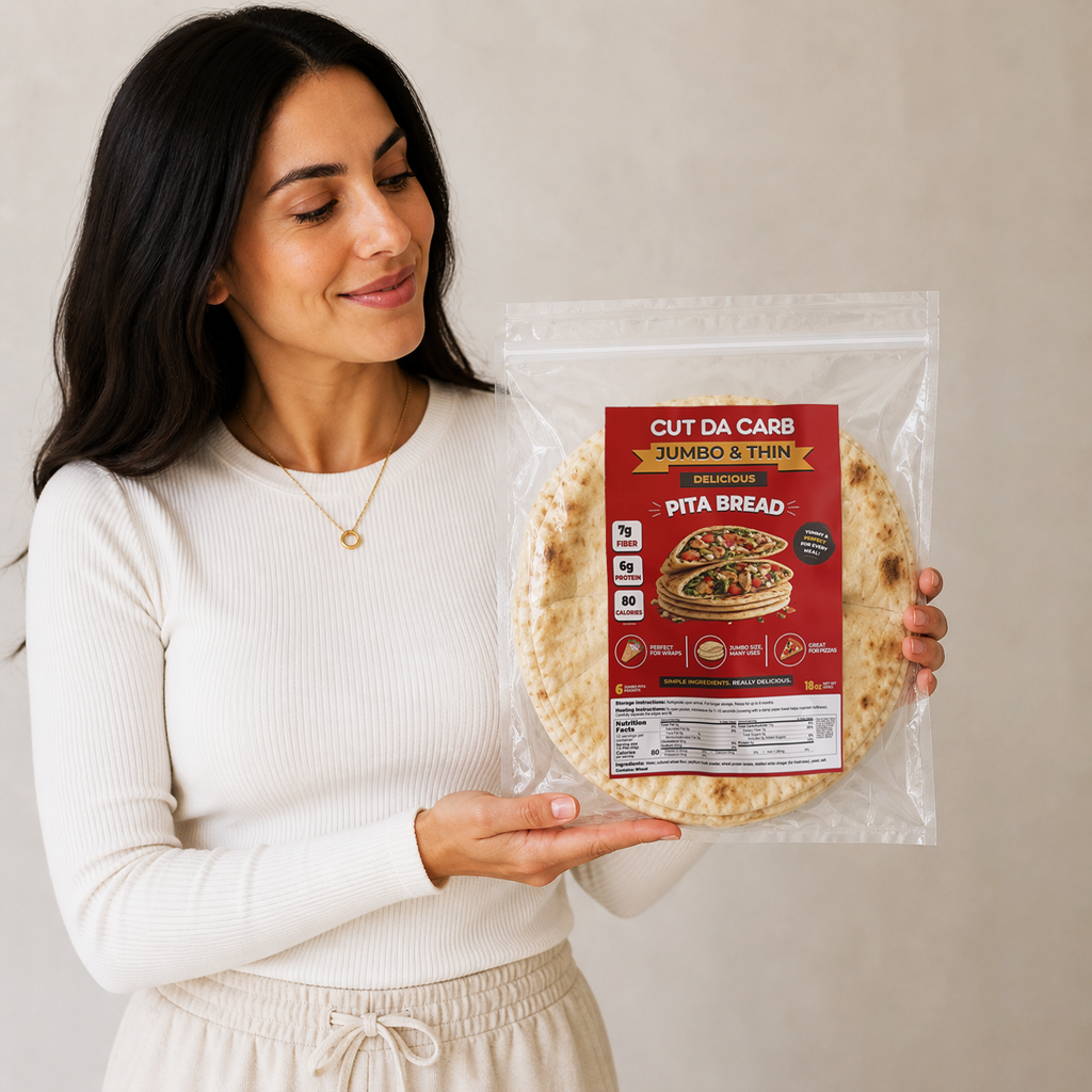 Cut Da Carb Jumbo Thin Pita Bread 12-Pack