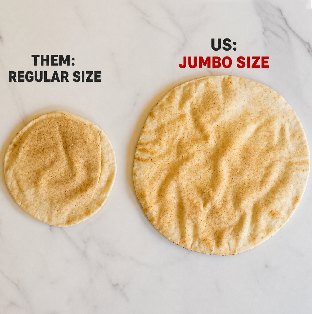 Cut Da Carb Jumbo Thin Pita Bread 12-Pack