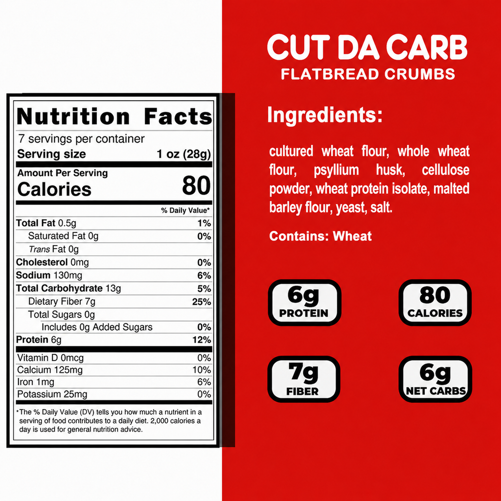 Cut Da Carb Flatbread Crumbs nutrition facts and ingredients