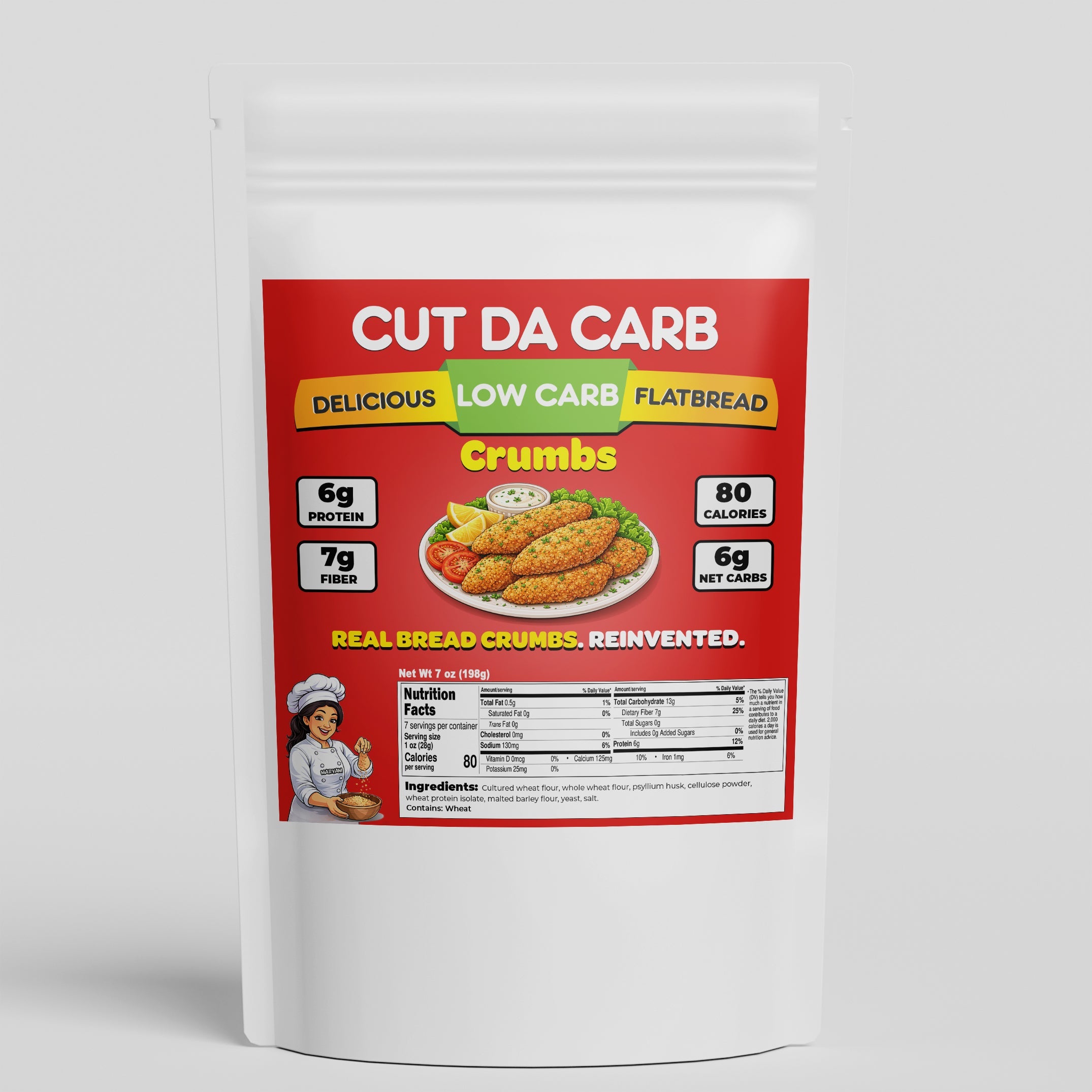 Cut Da Carb Flatbread Crumbs single pouch