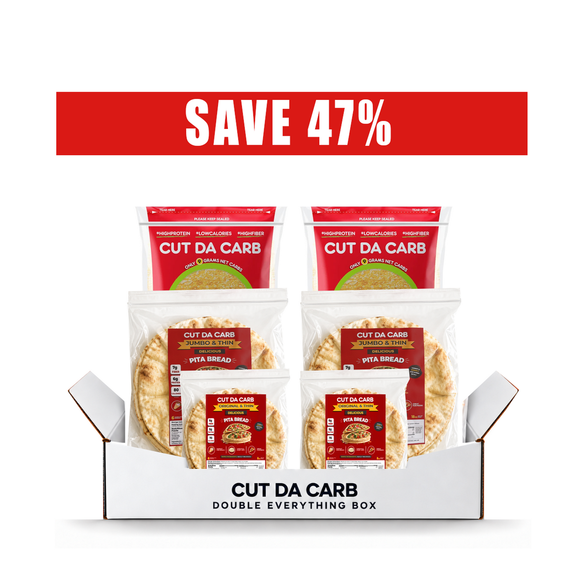 Cut Da Carb Low-Carb Double Everything Box. Save 47% compared with individual packs.